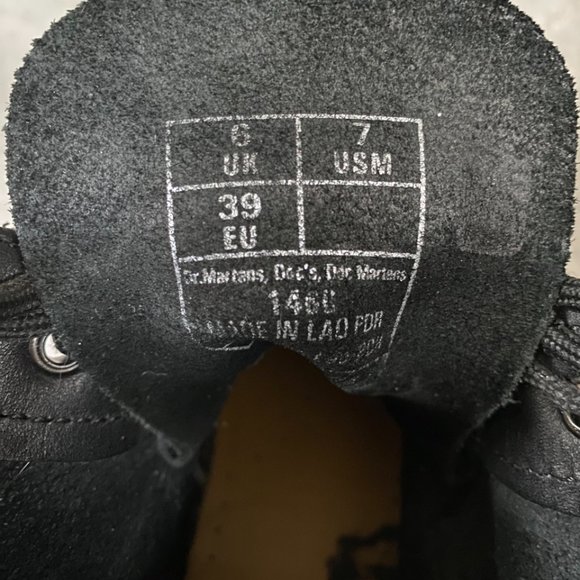 Dr. Martens 1460 Black Greasy Leather Lace Up Boots - Picture 4 of 4